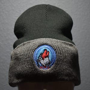 Black/Grey USA Wolf Winter Hat w/logo